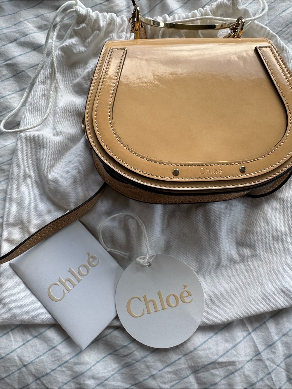 Chloé Nile small crossbody bag in a beige patent leather✨✨ - Picture 6 of 9